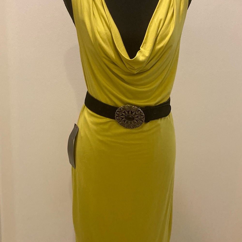 BeBe Cowl Neck Dress  
Color : Warm Olive 
Size: M 
New with Tags